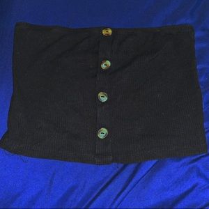 Black tube top with cute buttons!